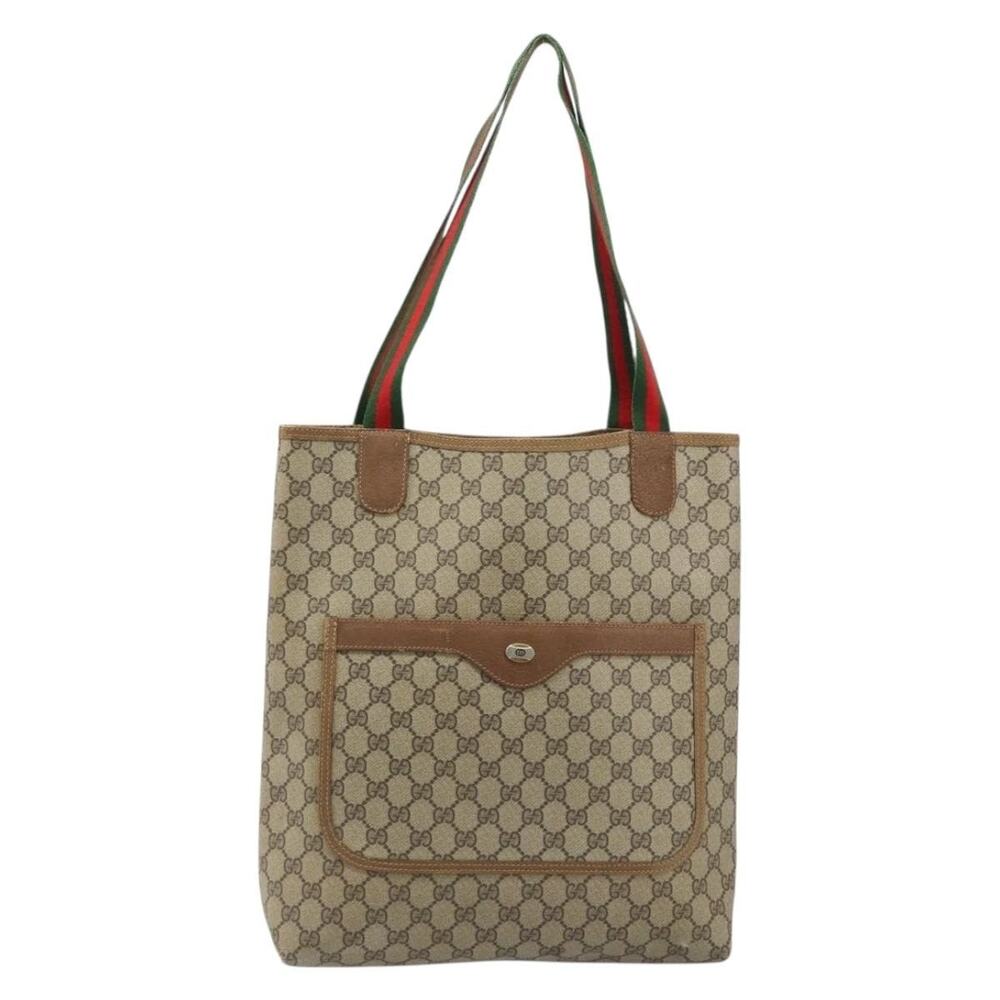 Gucci GG Supreme Web Tote Bag Beige